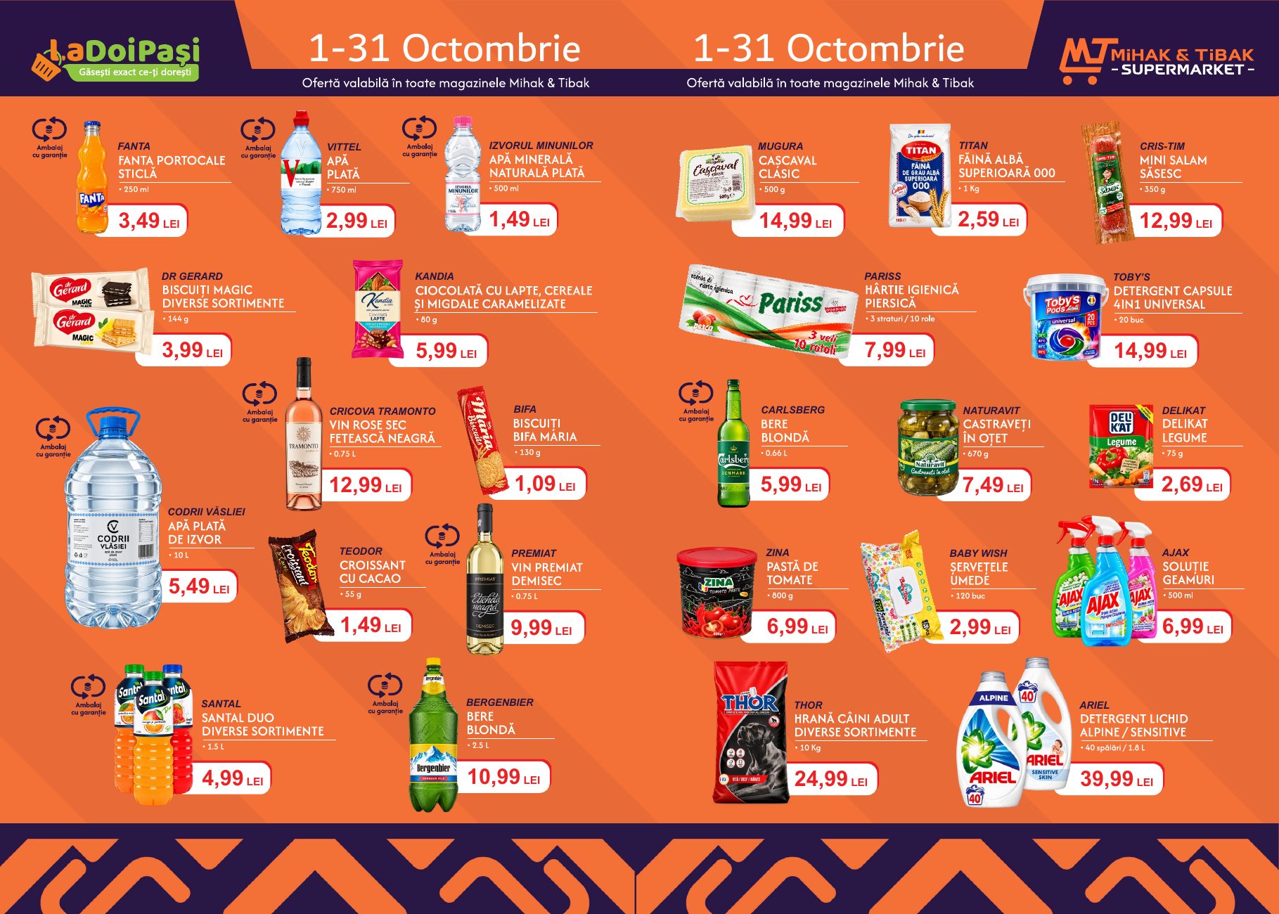 Catalog octombrie, pagina 2: Băuturi · Băcănie · Curățenie